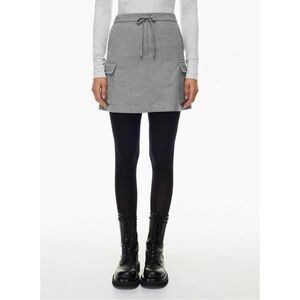 The Group Babaton Gray Mini Skirt Cargo Drawstring Pockets Casual Womens M